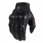 Sheepskin Perforated Leather Short Gloves